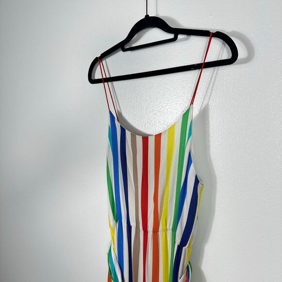 Alice & Olivia Dress Janan Rainbow Striped Maxi Belted Sleeveless Maximalist 8 - Picture 6 of 14